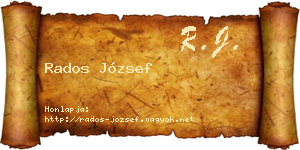Rados József névjegykártya